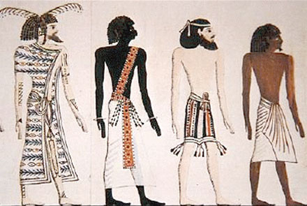 Volk uit Egypte waaronder een Libier, Phoenician en Ethiopier.