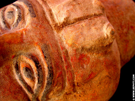 Detail van het mummie masker.