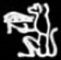 Oud-Egyptisch hieroglief van een baviaan met oog.