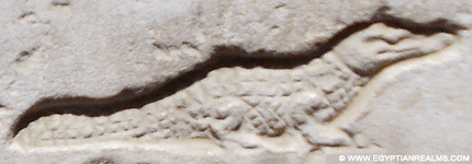 Oud-Egyptisch hieroglief van een krokodil.