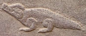 Oud-Egyptisch hieroglief van een krokodil.