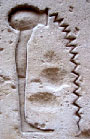 Oud-Egyptisch hieroglief van een pot met been.
