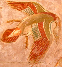 Oud-Egyptisch hieroglief van een vogel.