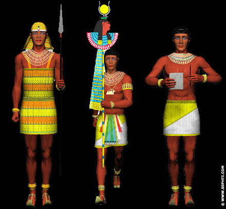 Reconstructie Egyptische kleding.