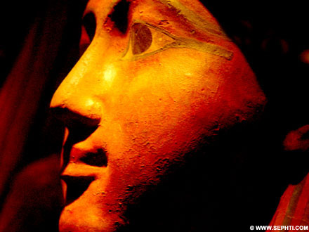 Masker van een sarcofaag.