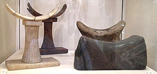Hoofdsteunen uit het oude Egypte.