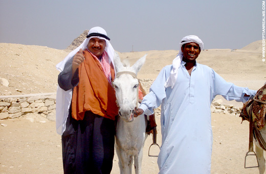 Egyptenaren op het terrein bij Saqqara.