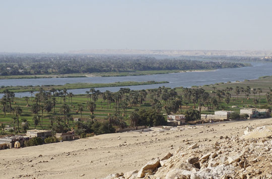 Nile River at Beni Hassan, Egypt.